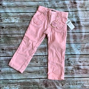 Toddler Girls Pink Velvet Pants